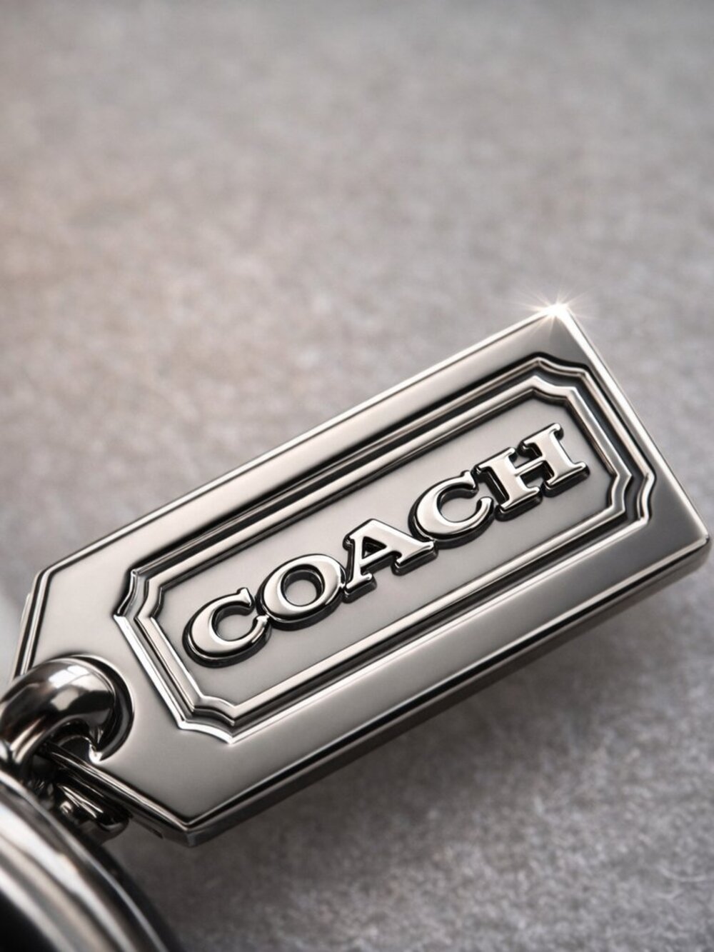 COACH Crystal Pavé Round Keychain Logo Bag Charm Hang Tag - Picture 2 of 5